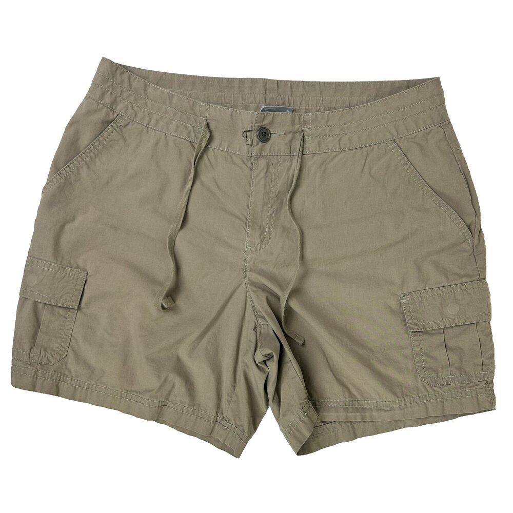 Columbia Hiking Cargo Shorts Cotton Canvas Khaki Outdoor Active Women's 10 EUC